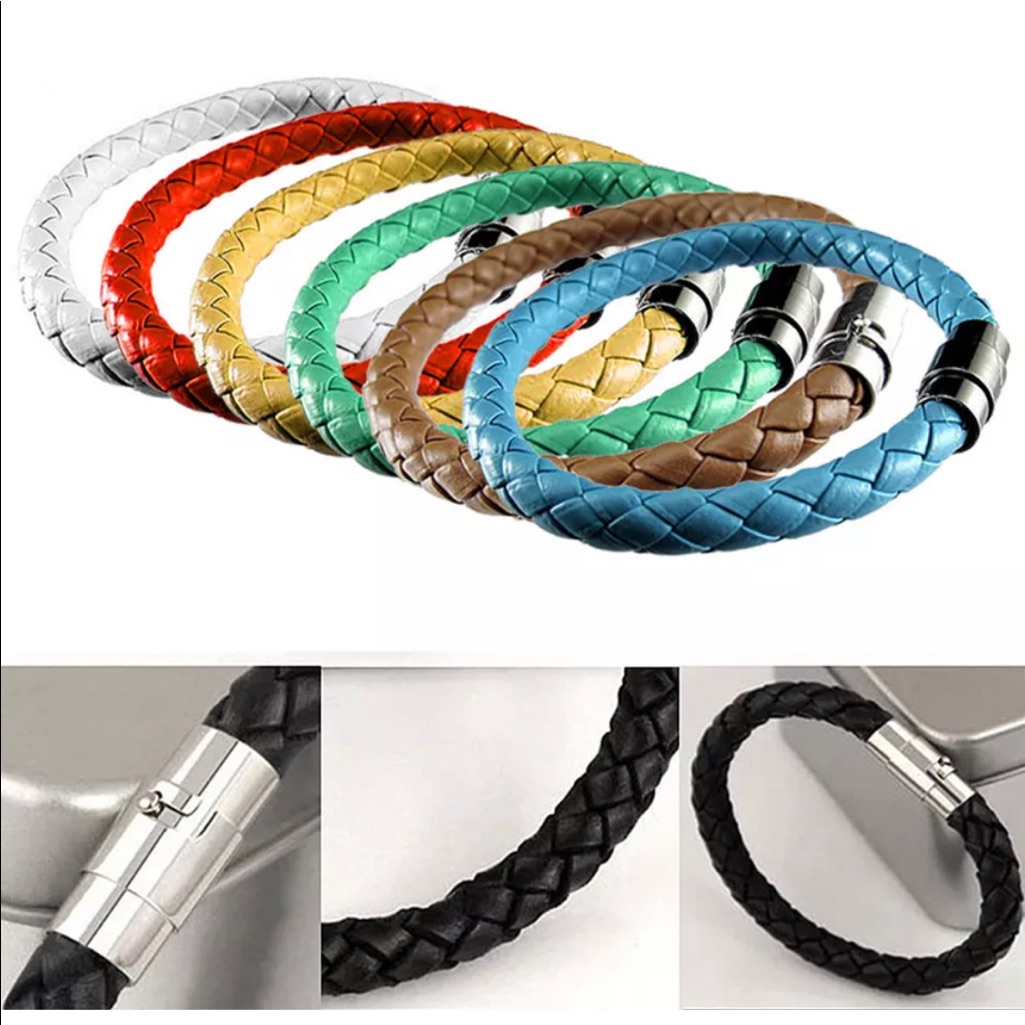 Leather Braided Stackable Unisex Bracelet